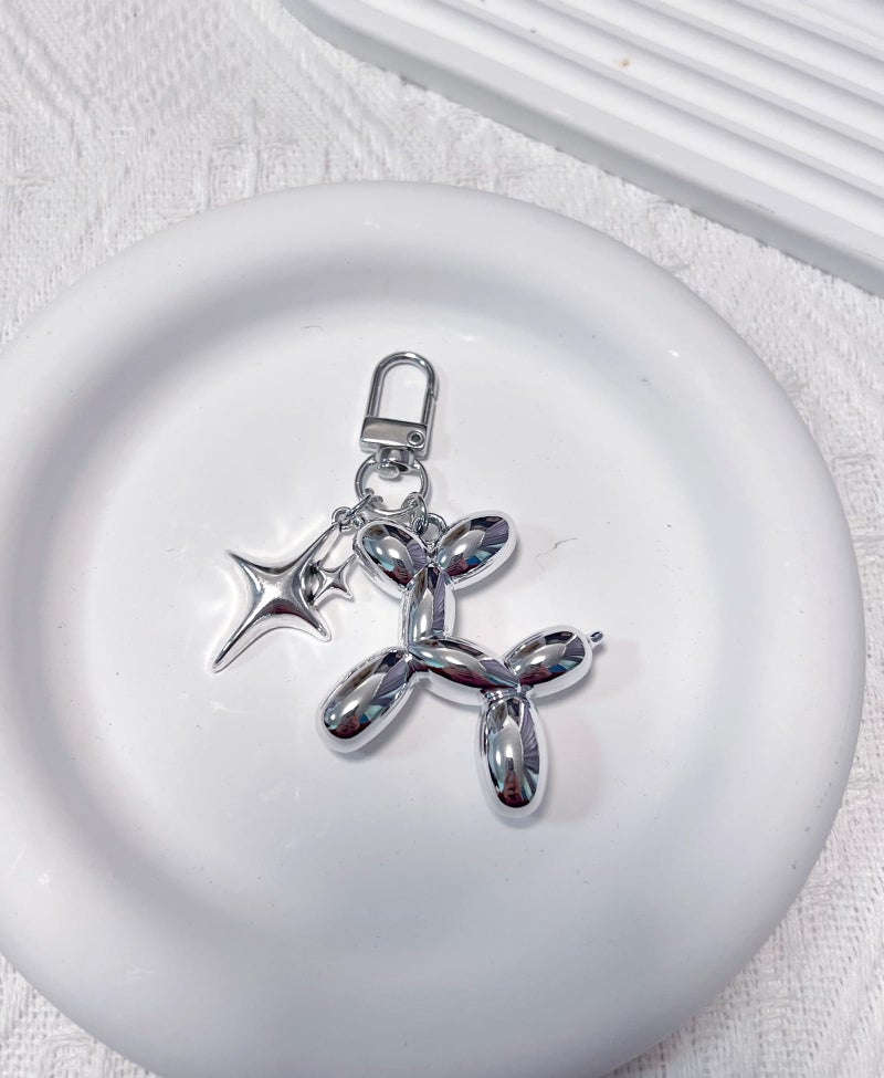 LAEKOU Cute Star Balloon Dog Keychain, Y2K Bag Charms Keychains Accessories for Women, Aesthetic Key Chain for Purse Backpack - Image 2