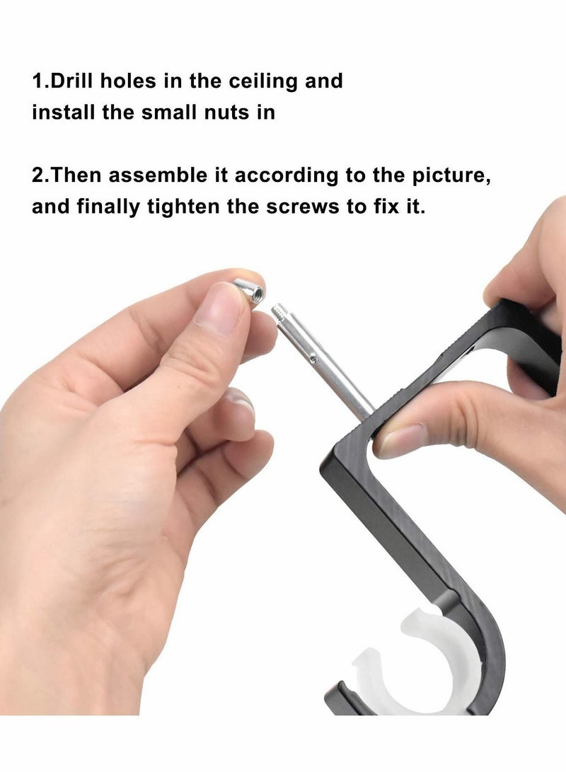 Curtain Rod Brackets 2 Pcs Double Ceiling Holder with Heavy Duty Metal Pole Bothway Decorate for Multiple Style - Image 5