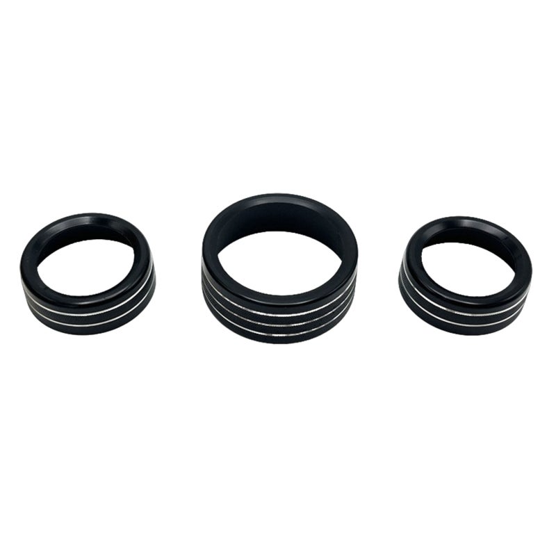 Air Conditioner Knob Covers: 3 Pieces Black Aluminum Alloy - Anti-slip Texture Durable Full Coverage for Dodge Durango Jeep Cherokee Grand Cherokee Dodge Challenger Charger Journey Chrysler 200 2014-2 - Image 2