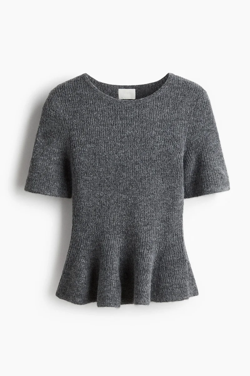 H&M Rib-knit peplum top
