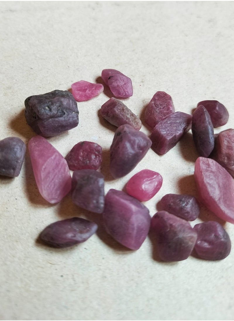 Real Opportunity to Own 20 Carat Genuine Natural Ruby Stones Completely Rough Irregular Shapes for All Uses and Collectibles