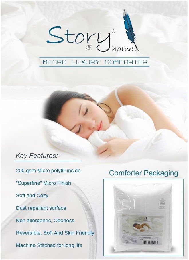 Story@Home Story@Home Swan Di Ville Ultra Soft Microfiber Single Comforter (White)  - Image 5