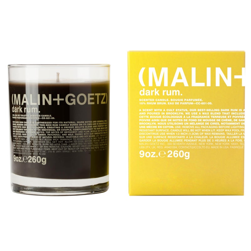 (MALIN+GOETZ) شمعة مالين + غوتز النسائية برائحة الروم الداكن، روم داكن، بني، 9.0 أونصة سائلة - Image 1