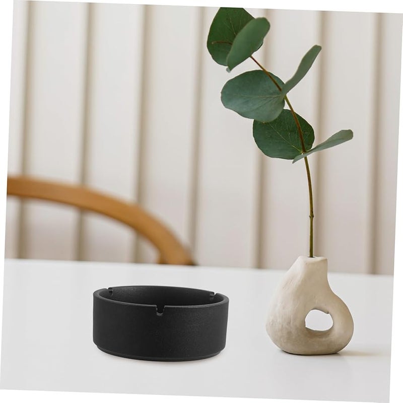 مطفأة سجائر خزفية من البورسلين عالية الحرارة مستديرة مقاومة للرياح للمكتب والبار والمنزل - Image 5