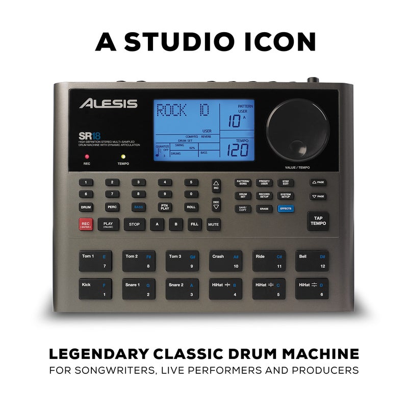 Alesis SR-18 - Studio-Grade Standalone Drum Machine With On-Board Sound Library, Performance Driven I/O and In-Built Effects / Processors - Image 2