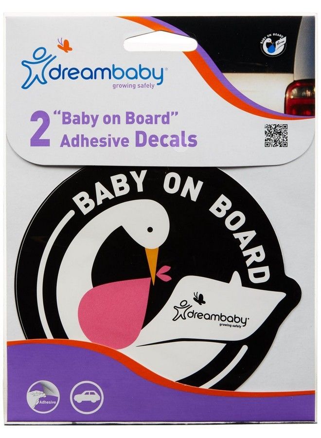 dreambaby Baby On Board Adhesive Stork Decal Pink 2 Pk - Image 3