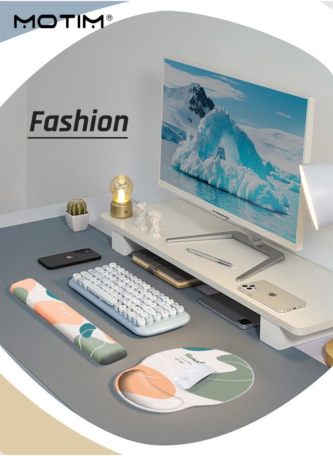 Motim - 2 IN 1 Ergonomic Mouse Pad Wrist Support Pad, Comfortable Mouse Pad Wrist Rest Pad, Memory Foam, Wrist Pain Relief Easy Typing, for Desktop Computer, Laptop, Mac, Gaming, Office - Image 1