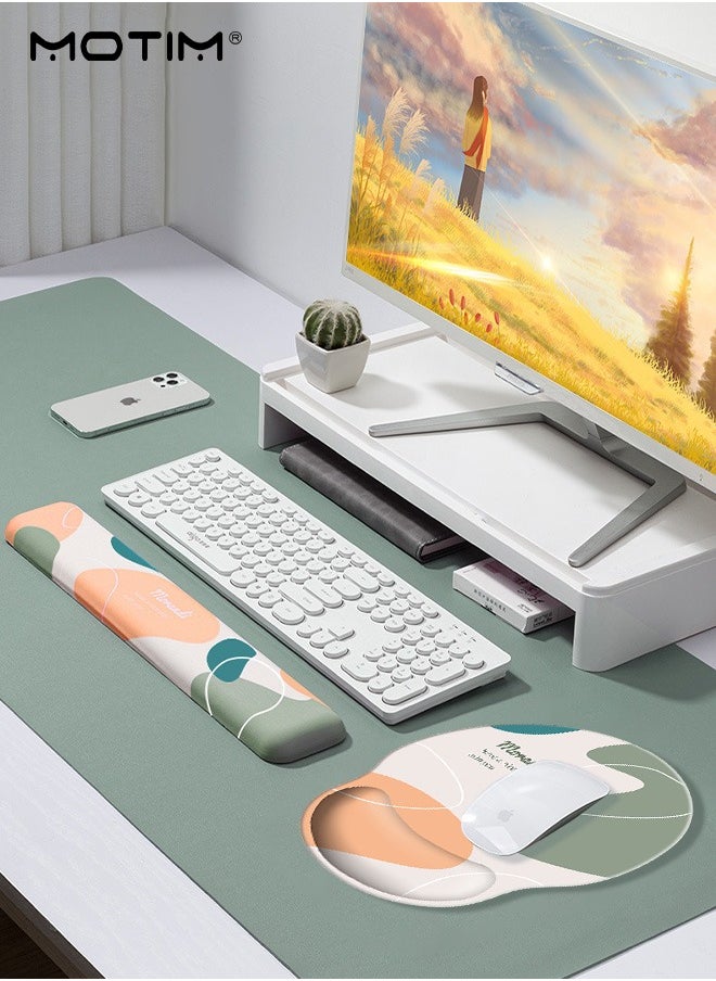 Motim - 2 IN 1 Ergonomic Mouse Pad Wrist Support Pad, Comfortable Mouse Pad Wrist Rest Pad, Memory Foam, Wrist Pain Relief Easy Typing, for Desktop Computer, Laptop, Mac, Gaming, Office - Image 1
