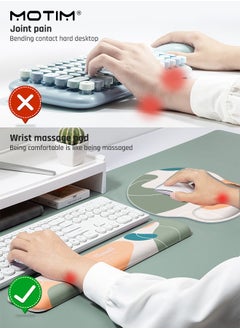 Motim 2 IN 1 Ergonomic Mouse Pad Wrist Support Pad, Comfortable Mouse Pad Wrist Rest Pad, Memory Foam, Wrist Pain Relief Easy Typing, for Desktop Computer, Laptop, Mac, Gaming, Office  - Image 3