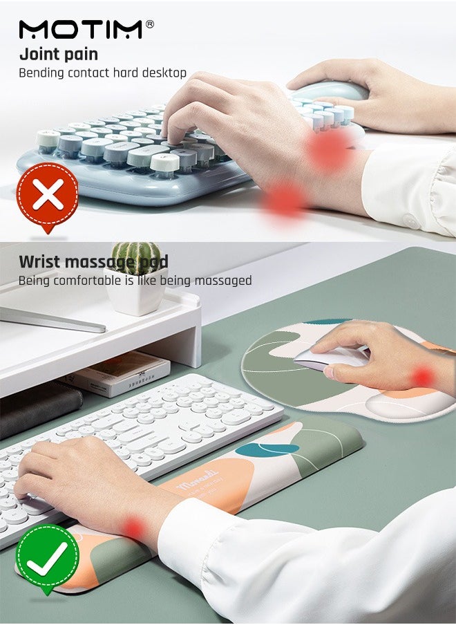 Motim - 2 IN 1 Ergonomic Mouse Pad Wrist Support Pad, Comfortable Mouse Pad Wrist Rest Pad, Memory Foam, Wrist Pain Relief Easy Typing, for Desktop Computer, Laptop, Mac, Gaming, Office - Image 1