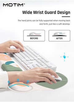 Motim 2 IN 1 Ergonomic Mouse Pad Wrist Support Pad, Comfortable Mouse Pad Wrist Rest Pad, Memory Foam, Wrist Pain Relief Easy Typing, for Desktop Computer, Laptop, Mac, Gaming, Office  - Image 5