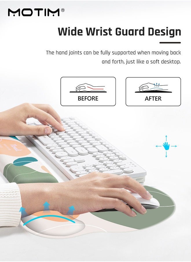 Motim - 2 IN 1 Ergonomic Mouse Pad Wrist Support Pad, Comfortable Mouse Pad Wrist Rest Pad, Memory Foam, Wrist Pain Relief Easy Typing, for Desktop Computer, Laptop, Mac, Gaming, Office - Image 1