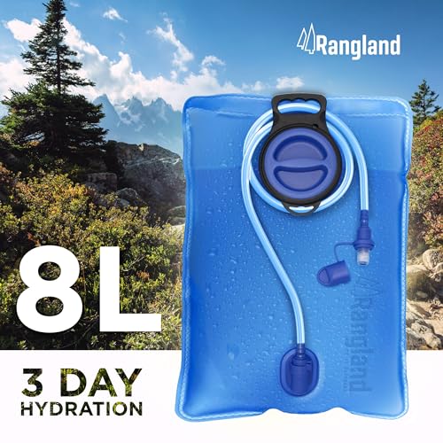 RANGLAND Extra Large 8L Water Bladder (2.1 Gallon) Heavy Duty Hydration Reservoir Bag, Easy-Fill Wide Mouth Opening, Leak-Proof Drinking Tube with Bite Valve Straw - Image 2
