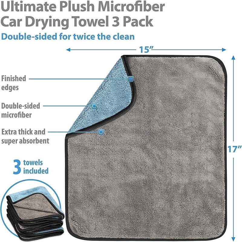 Auto Hub Heavy Microfiber Cloth for Car Cleaning and Detailing, Double Sided, Extra Thick Plush Microfiber Towel Lint-Free, 800 GSM (Size 40cm x 40cm)/Pack of 4, Color: Blue Multi-style matching design - Image 5