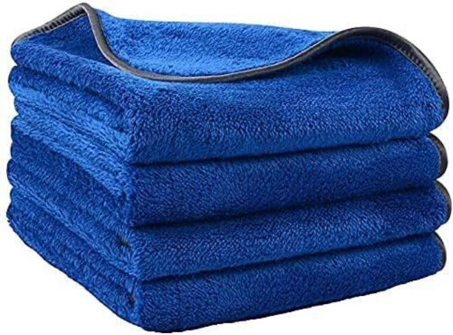Auto Hub Heavy Microfiber Cloth for Car Cleaning and Detailing, Double Sided, Extra Thick Plush Microfiber Towel Lint-Free, 800 GSM (Size 40cm x 40cm)/Pack of 4, Color: Blue Multi-style matching design - Image 2