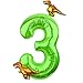 LEBERY Dinosaur Number 3 Ballloon 40 Inch Green Number 3 Balloon Mini Dino Foil Balloons Baby Dinosaur Balloons for Kid Dino Theme Jungle 3rd Birthday Baby Shower Party Decorations - Image 3