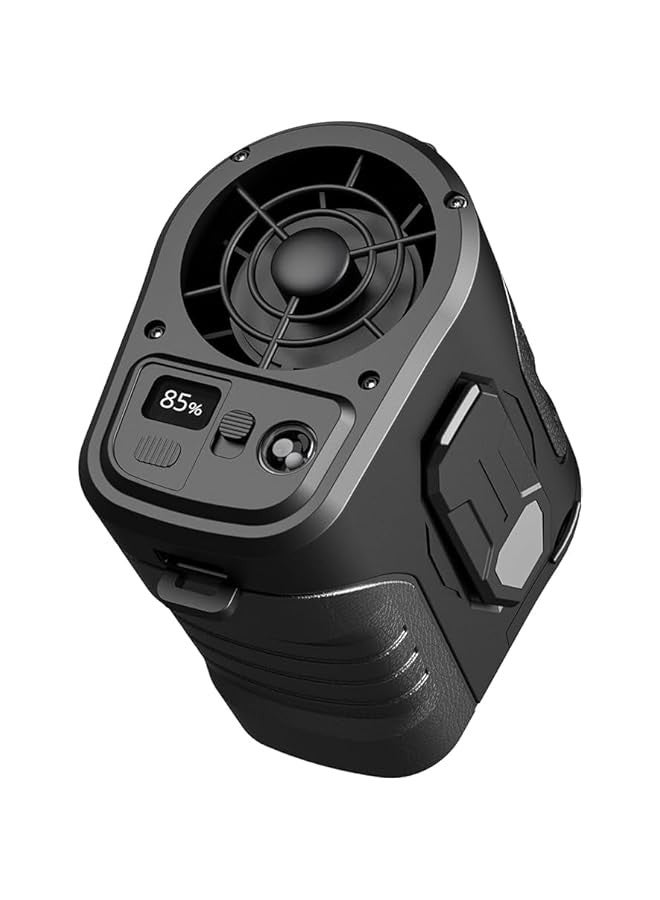 Waist fan 1000mAh rechargeable portable fan with working time of more than 24 hours, 15,000rpm Power Airflow wearable belt fan Personal Waist Clip Fan Clothes Shirt Farm work Hiking, black - Image 1