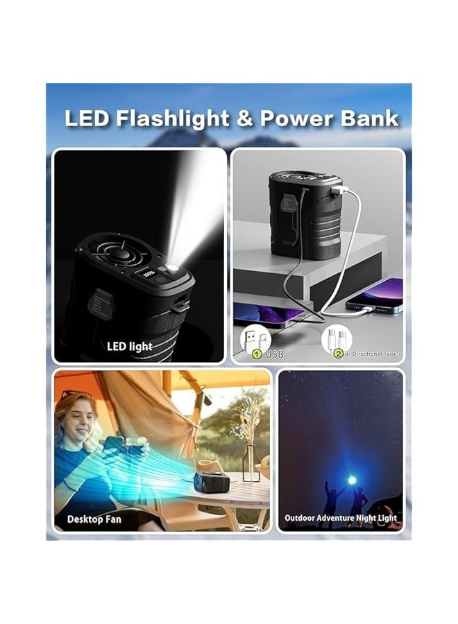 Waist fan 1000mAh rechargeable portable fan with working time of more than 24 hours, 15,000rpm Power Airflow wearable belt fan Personal Waist Clip Fan Clothes Shirt Farm work Hiking, black - Image 5