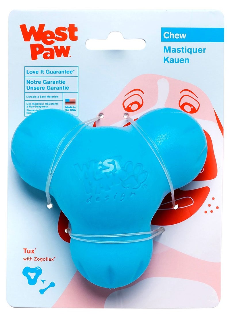 WEST PAW Zogoflex Tux Interactive Treat Dispensing Dog Chew Toy for Aggressive Chewers, 100% Guaranteed Tough, It Floats!, Made in USA, Large, Aqua - Image 1