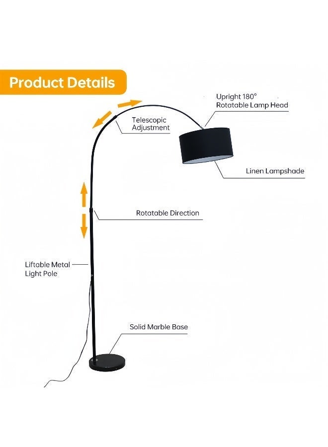 NEWLAN Modern Floor Lamp: Smart Dimmable, 3 Color Temperatures, Multi-Scene Lighting for for Reading Lamp for Bedroom Office Combination. 26x90x175cm - Image 5