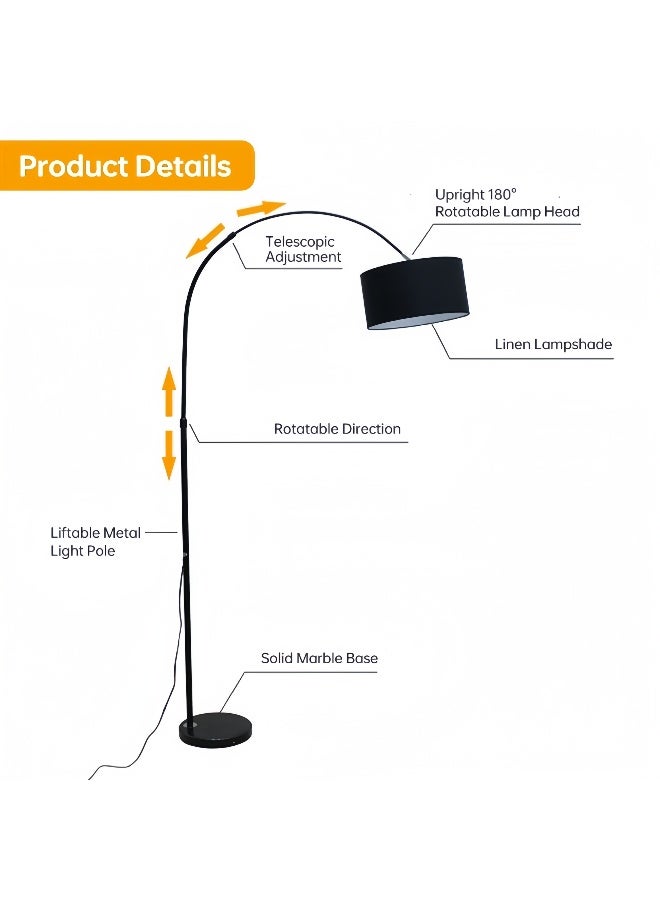 NEWLAN Modern Floor Lamp: Smart Dimmable, 3 Color Temperatures, Multi-Scene Lighting for for Reading Lamp for Bedroom Office Combination. 26x90x175cm - Image 5