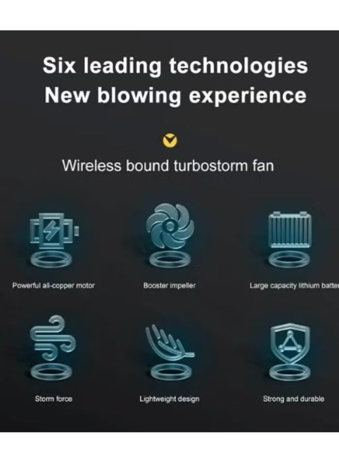 دينكس Cordless Electric Blower Fan DX3320 With High-Performance Motor, Rechargeable 6500mAh Battery, Lightweight Handheld Design For Car Drying, Dust Cleaning And Everyday Home Use - Image 1