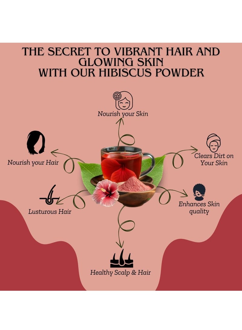 مملكة الإكسسوارات مسحوق الكركديه (٥٠ غرامًا) - طبيعي ونقي ١٠٠٪ | مناسب للشعر | يعزز نمو الشعر، ويقوي جذوره، ويغذي فروة الرأس | يدعم صحة الشعر وكثافته ولمعانه - Image 5