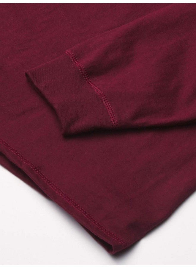 Hanes Mens Beefy Long Sleeve Three-Button Henley Shirt, Mulled Berry, X-Large Us - Image 3