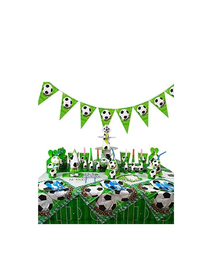 Brain Giggles Football Theme Disposable Tableware for Birthday Party Supplies Serve for 10 people - Image 1