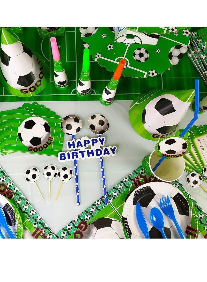 Brain Giggles Football Theme Disposable Tableware for Birthday Party Supplies Serve for 10 people - Image 2