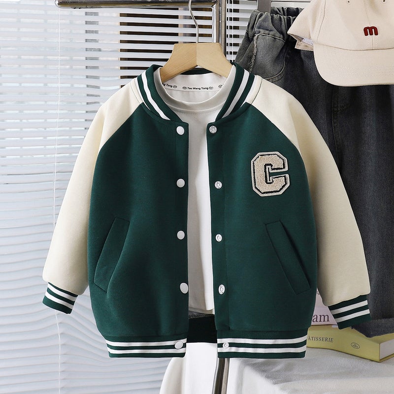 Unisex Children's Spring Baseball Jacket – Casual Long Sleeve Sportswear for Ages 3-8 - Image 1