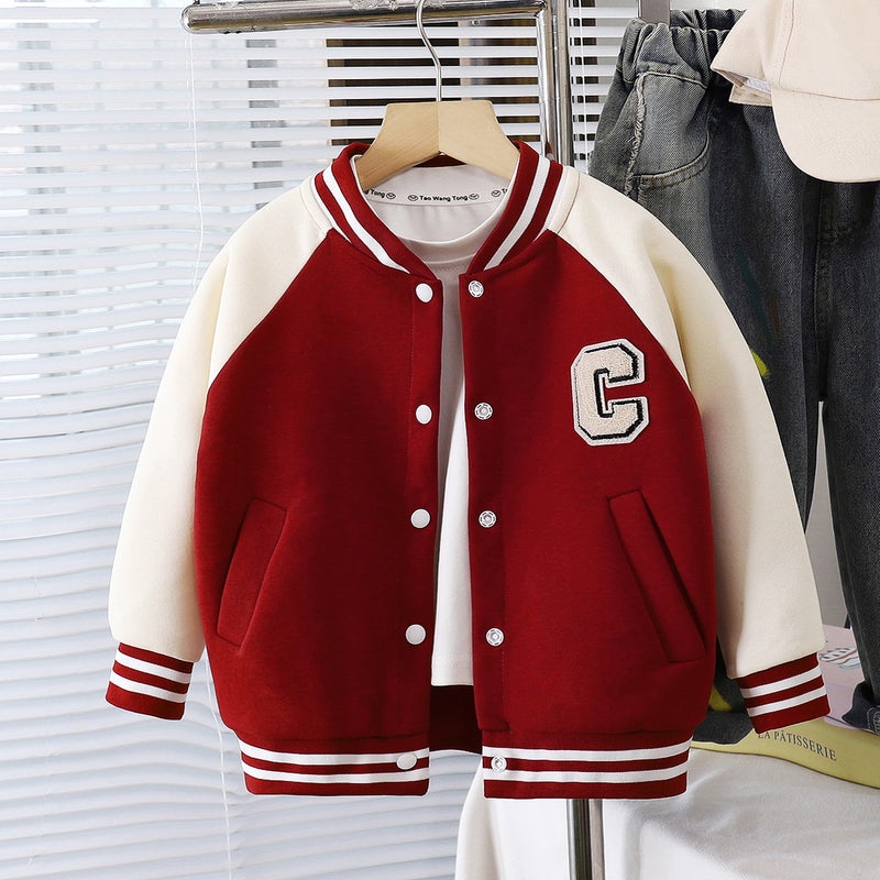 Unisex Children's Spring Baseball Jacket – Casual Long Sleeve Sportswear for Ages 3-8 - Image 5