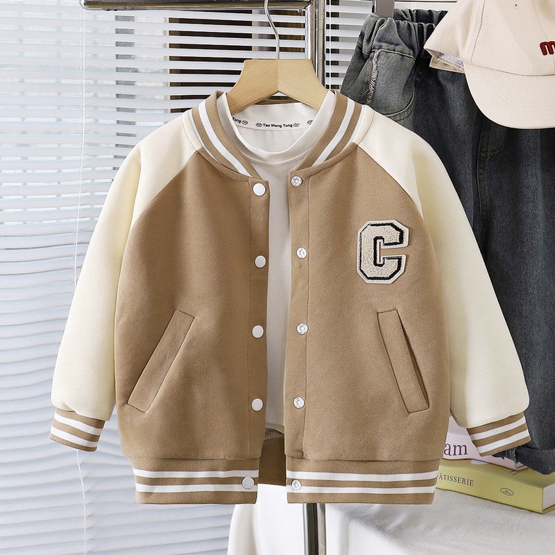 Unisex Children's Spring Baseball Jacket – Casual Long Sleeve Sportswear for Ages 3-8 - Image 3