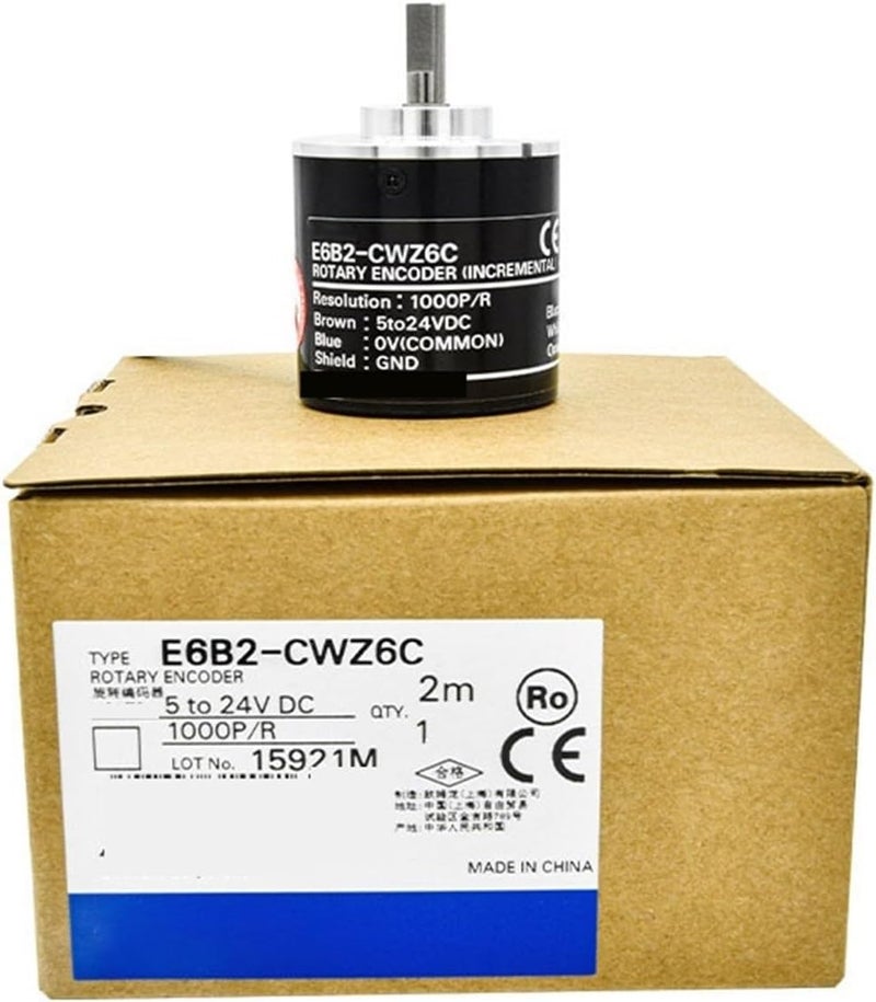 Rotary Encoder, Optical Encoder E6B2-CWZ6C-1024P/R 10 20 60 360 1024 2500 5-24v Photoelectric Rotary Incremental Encoder(600PR) - Image 1