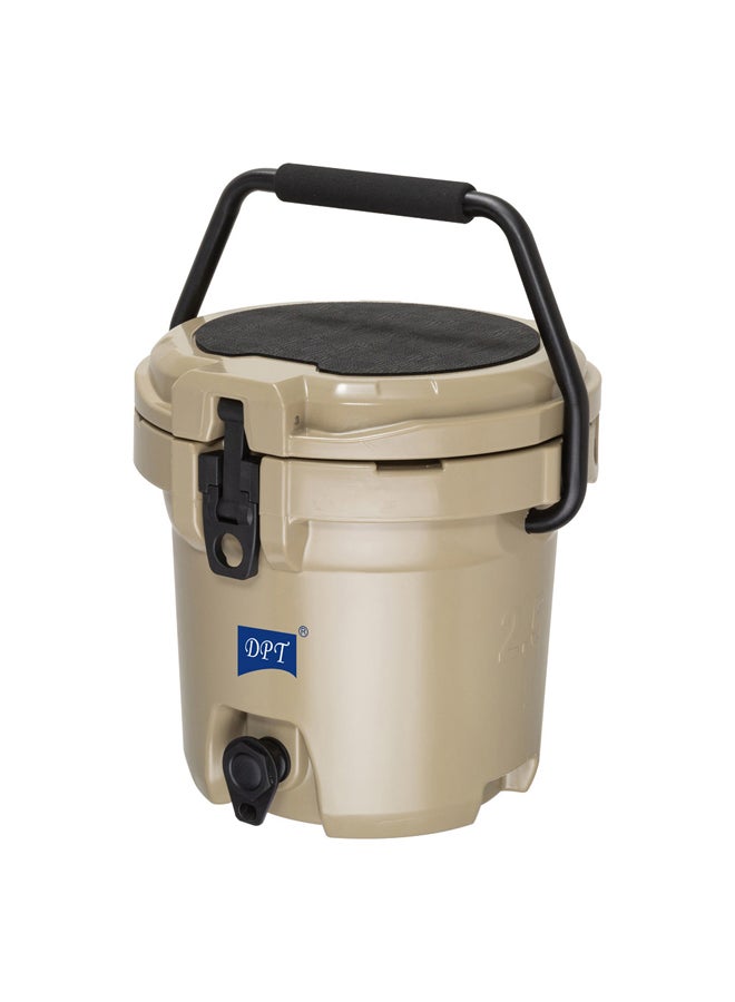 دي بي تي ترمس سوائل باردة بلاستيك ترمس ماء بولي ايثيلين بني سعة 9.5 لتر مقاس 38*35*35.5 سم - Image 1