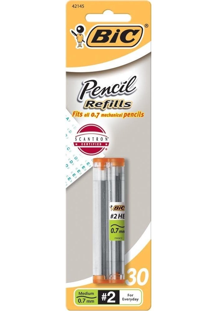 BIC Pencil Lead Refills, Medium Point (0.7mm), 30 Count, Black