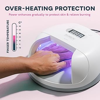 SUNUV UV Led Nail Lamp 48W UV Light for Gel Nails with Double Power Design4 Timer Setting LCD DisplayPainless CuringOverTemperature Protection SUN7 - Image 5