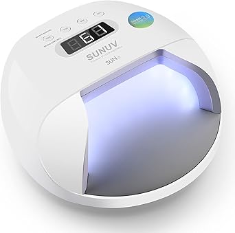 SUNUV UV Led Nail Lamp 48W UV Light for Gel Nails with Double Power Design4 Timer Setting LCD DisplayPainless CuringOverTemperature Protection SUN7 - Image 1