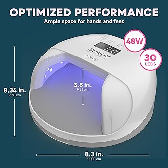 SUNUV UV Led Nail Lamp 48W UV Light for Gel Nails with Double Power Design4 Timer Setting LCD DisplayPainless CuringOverTemperature Protection SUN7 - Image 4