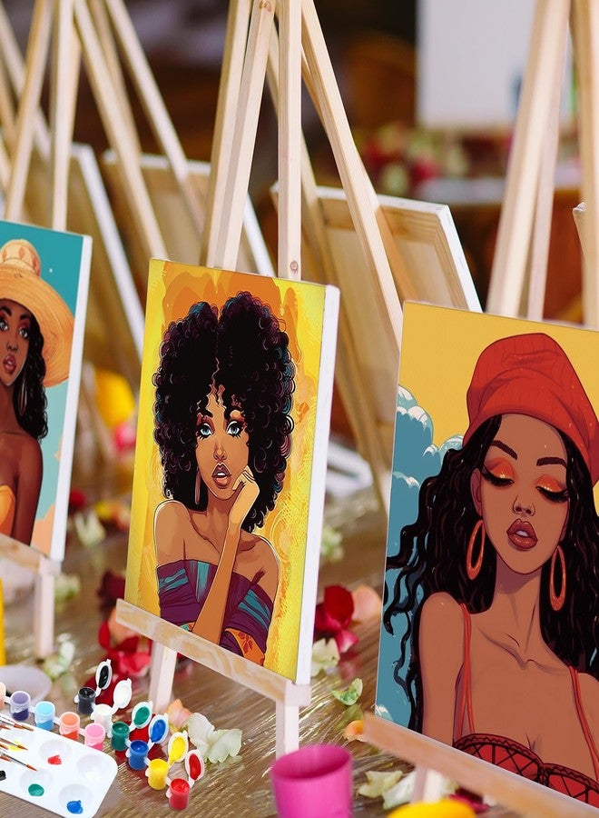 Dinifee 6 Pack Pre Drawn Canvas for Painting Pre Printed Canvas Kit 8 x 10 Inch Stretched Cotton Paint and Sip Set for Adults Couple Party Date Night(Elegant Lady) - Image 5
