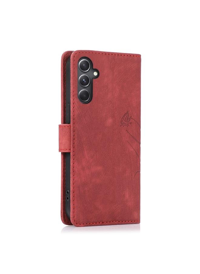 S-TOP Case For Samsung Galaxy A54 5G Orchid Butterfly Embossed Leather Phone Case - Image 3