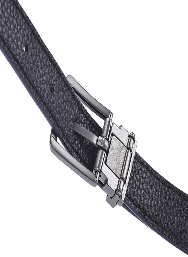 Wojgzon Boys Black PU leather belt with Removable Pin Buckle, Ratchet Belts for Kids Dress Casual School Uniform - Image 3