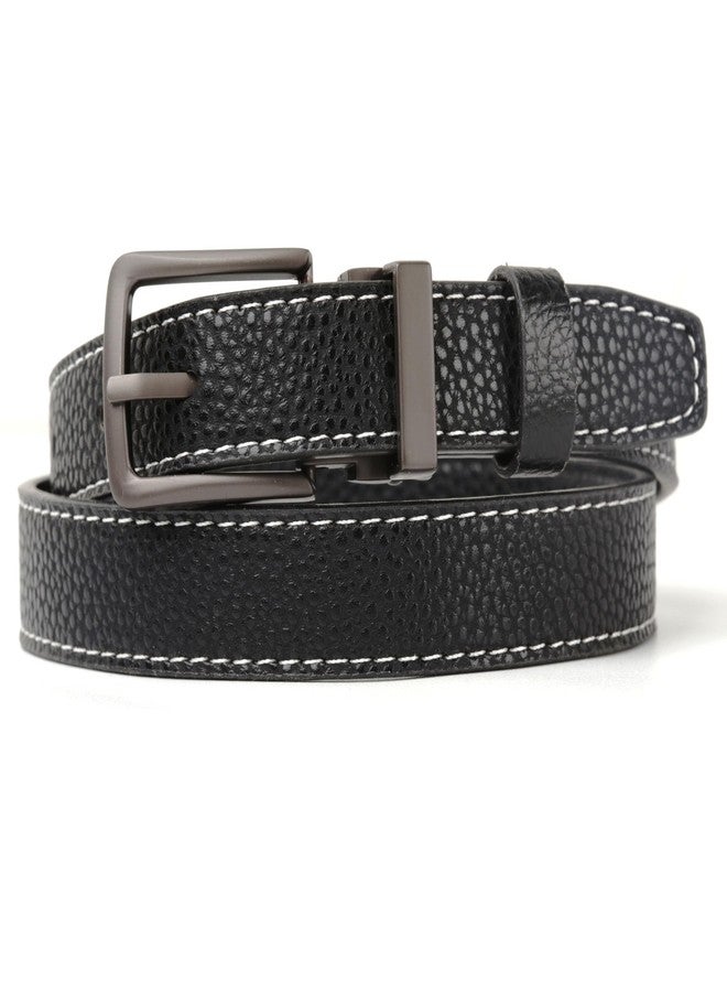 Wojgzon Boys Black PU leather belt with Removable Pin Buckle, Ratchet Belts for Kids Dress Casual School Uniform - Image 4