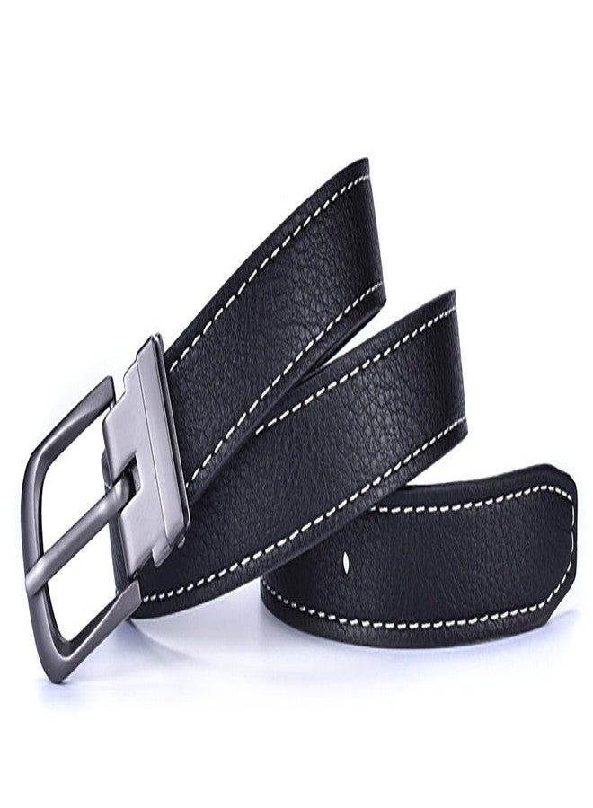 Wojgzon Boys Black PU leather belt with Removable Pin Buckle, Ratchet Belts for Kids Dress Casual School Uniform - Image 2