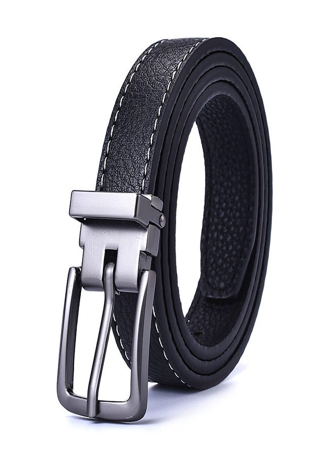 Wojgzon Boys Black PU leather belt with Removable Pin Buckle, Ratchet Belts for Kids Dress Casual School Uniform - Image 1