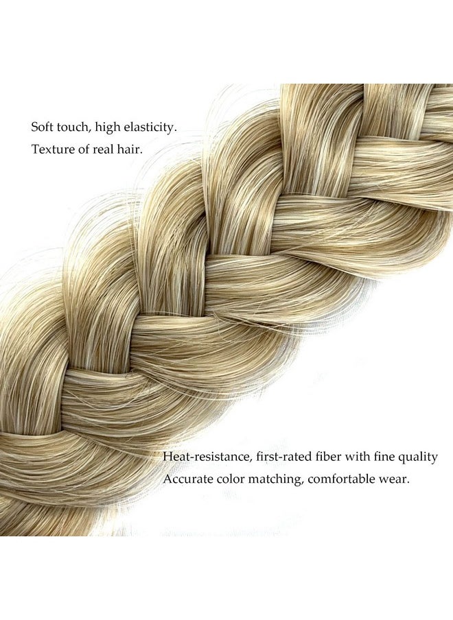 TOECWEGR - Braided Headband Withtooth Wide Braid Messy Hair Hoop Womenfashion Hair Accessories (Grey Gold Brown A19) - Image 1