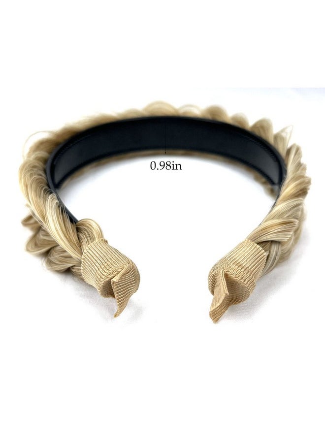 TOECWEGR - Braided Headband Withtooth Wide Braid Messy Hair Hoop Womenfashion Hair Accessories (Grey Gold Brown A19) - Image 1