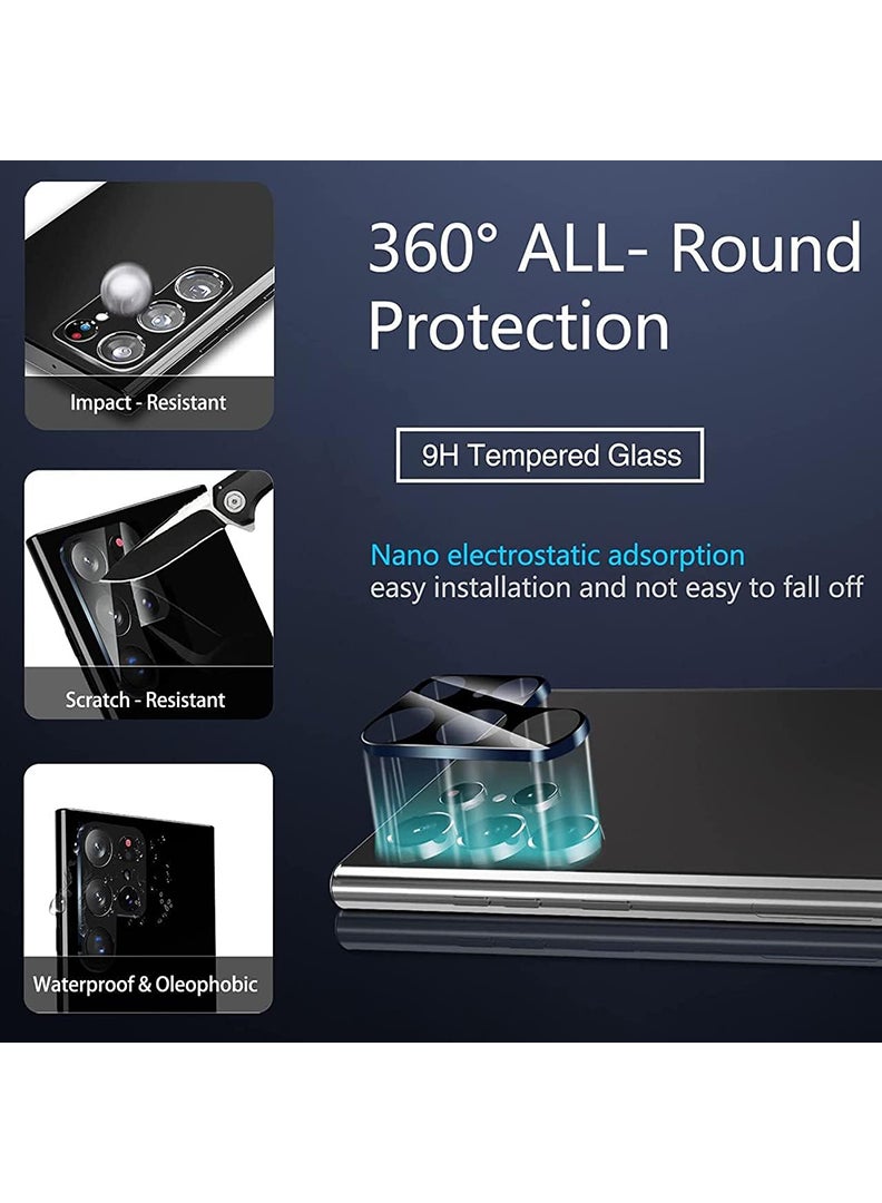 Theodor Samsung Galaxy S24 Ultra Camera Lens Protector (6.8 Inch) 9H Hardness Anti Scratch, Easy Installation Tempered Glass (Black) - Image 3