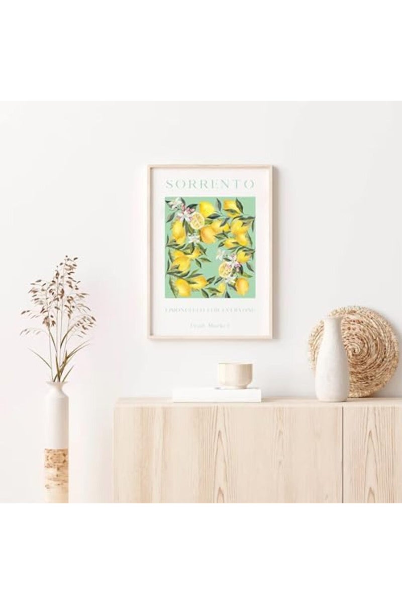 Baccone Fruit Wall Art Kitchen Artwork Wall Decor Fruit Prints Colorful Lemon Canvas Wall Art Vintage Pictures Fruit Market Poster Lemon Orange Prints Set of 6 for Room Bedroom 8x10 Inch Unframed - Image 5