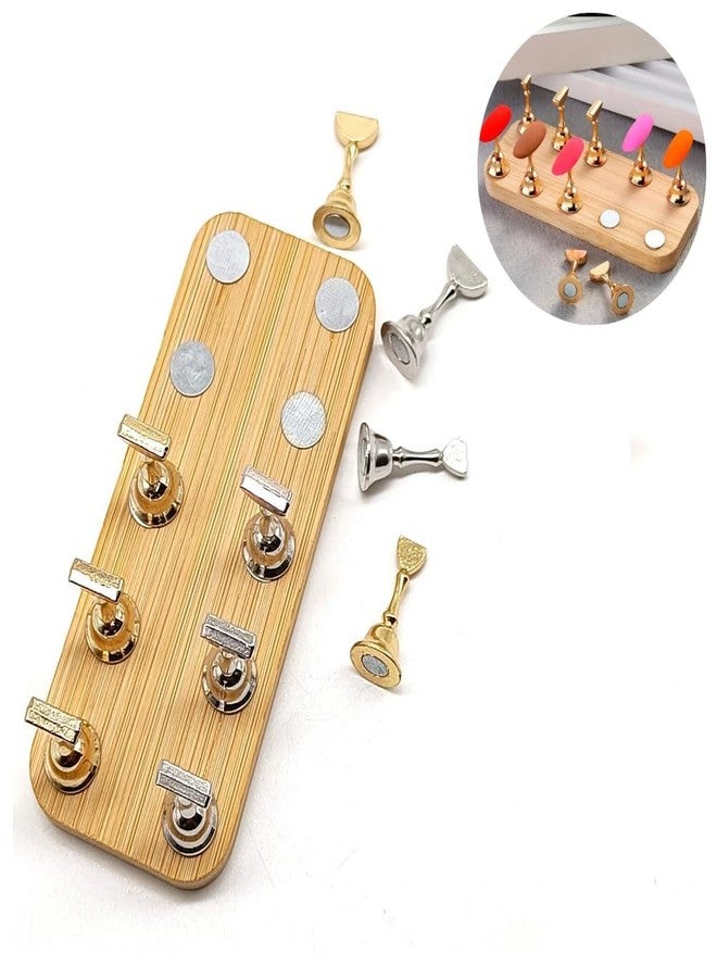 DRIVIJI Magnetic Practice Holder Wooden Base Nail Tool False Nail Display Gel Polish Practice Display Nail Art Practice Holder (NAIL STAND-1) - Image 5